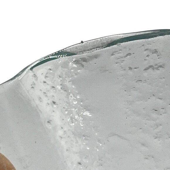 Vtg Sydenstricker Fused Art Glass Iris Floral Ruffled Edge 8" Trinket Bowl Plate - Picture 9 of 11